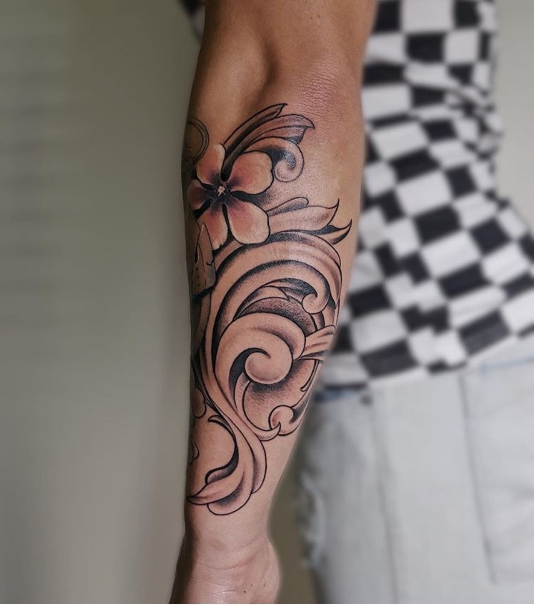 Floral and Filigree Blend Tattoo Tattoo Design
