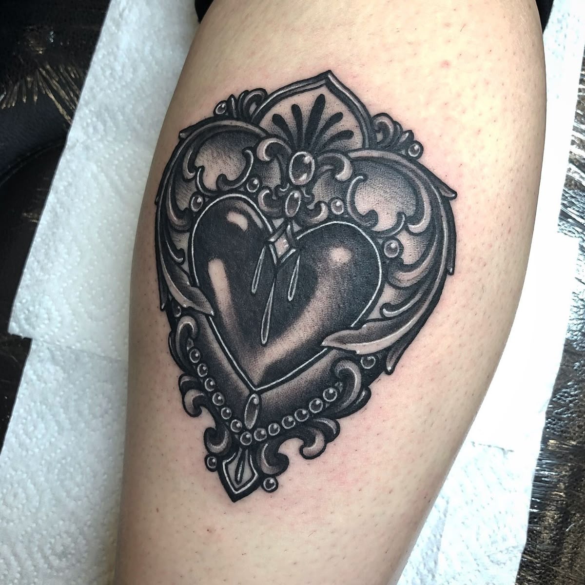 Heart-Shaped Filigree Tattoo Tattoo Design