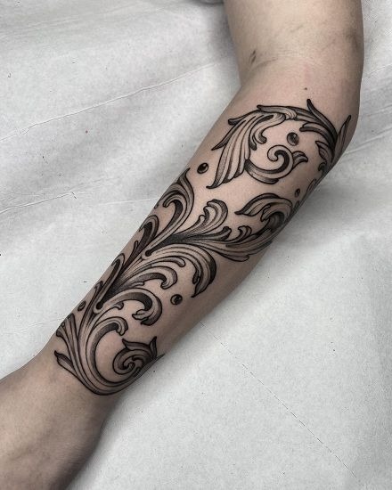 Minimalist Filigree Forearm Tattoo Tattoo Design
