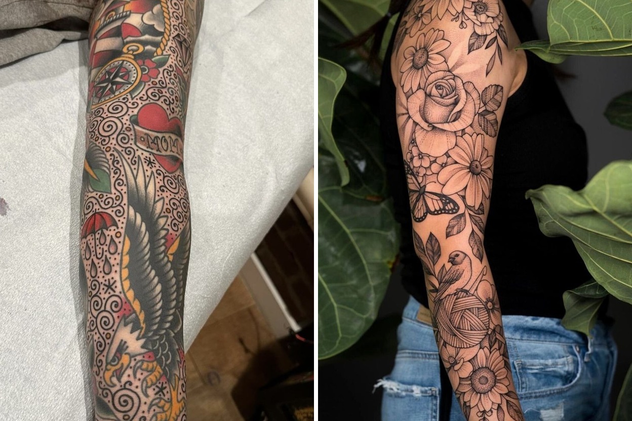 21+ Filler Tattoo Ideas That Make Sleeves and Patchwork Tattoos Feel Complete Featured Lookbook Collage