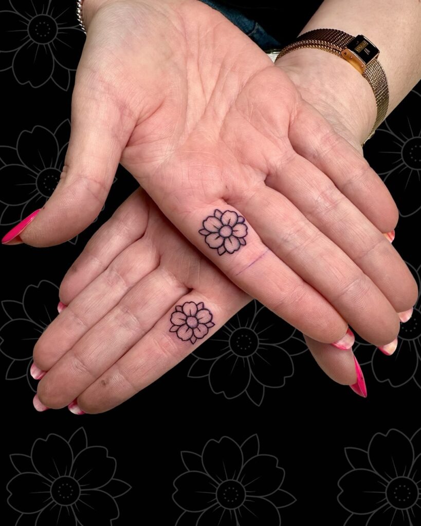 Bold Crescent Moon Finger Tattoo Tattoo Design