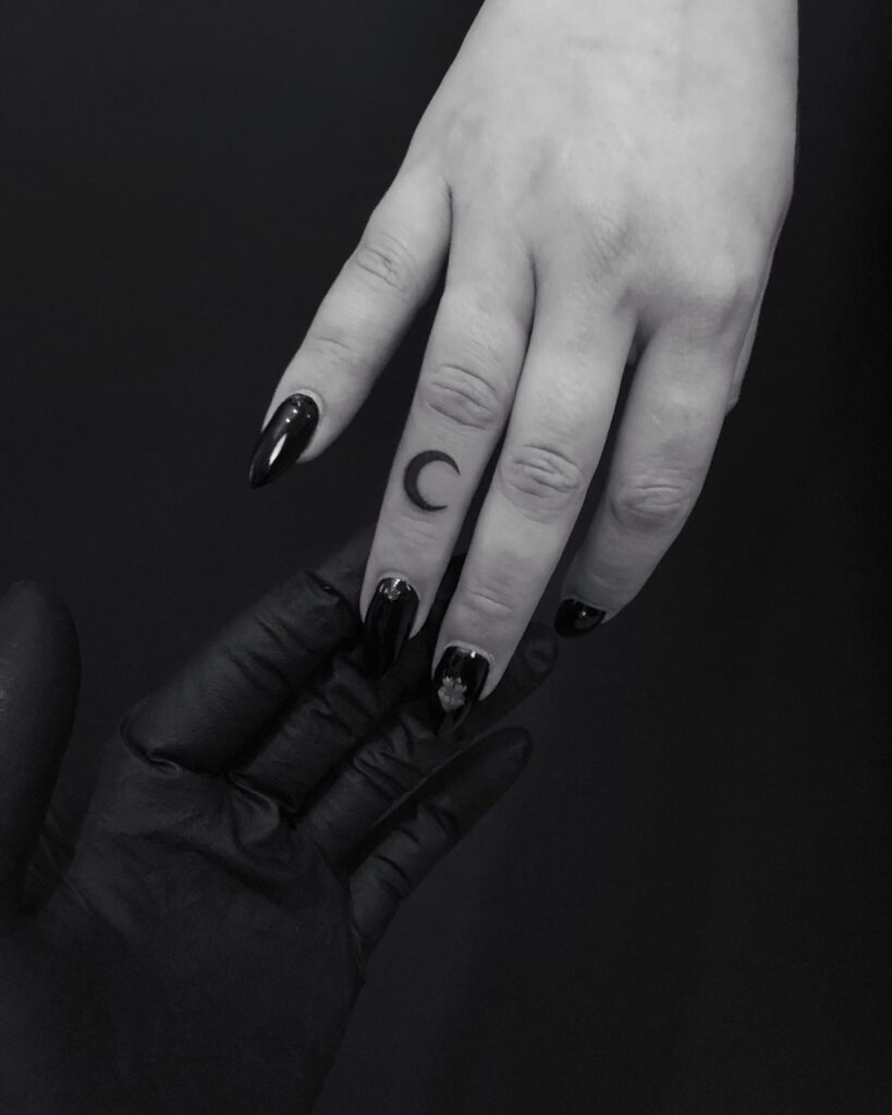 Celestial and Floral Finger Tattoo Set Tattoo Design