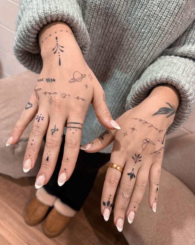 Elegant Lotus Finger Tattoo Tattoo Design