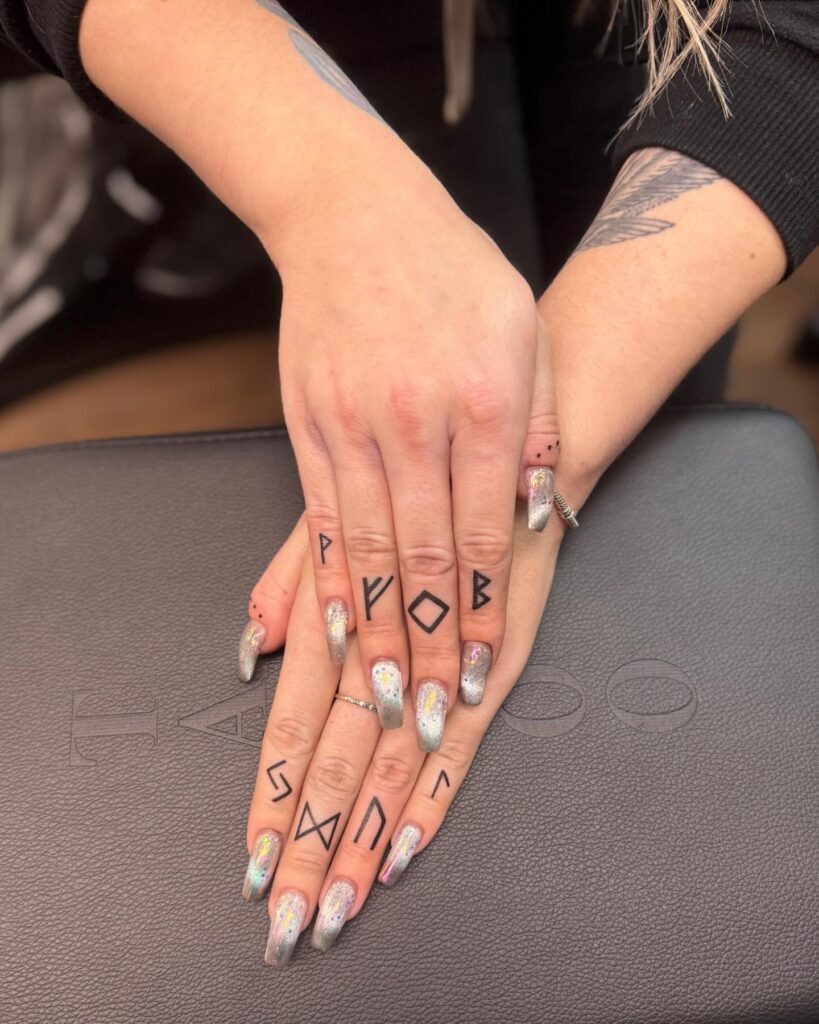 Gothic Script “BRAT” Finger Tattoos Tattoo Design