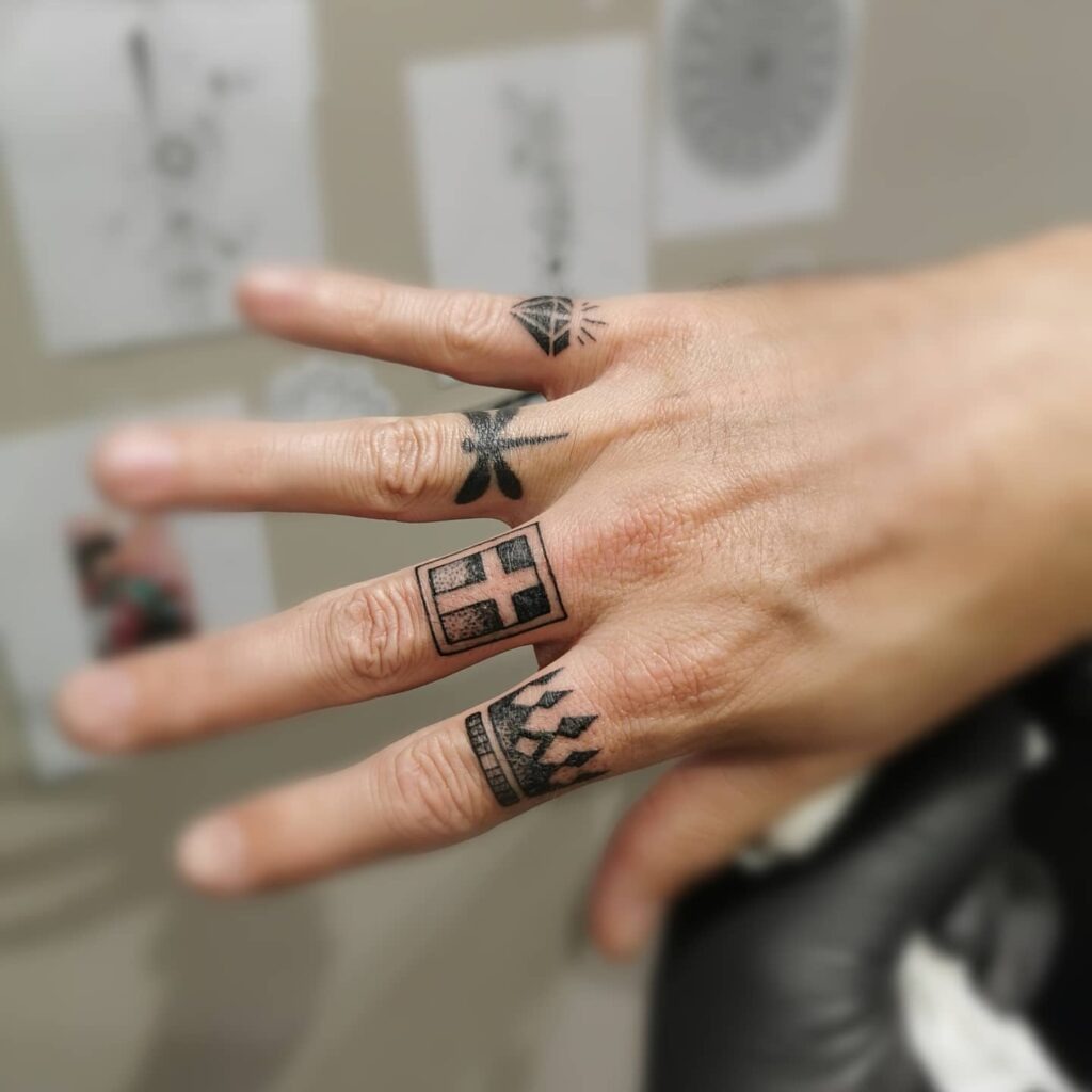 Illuminated Eye Finger Tattoo Tattoo Design