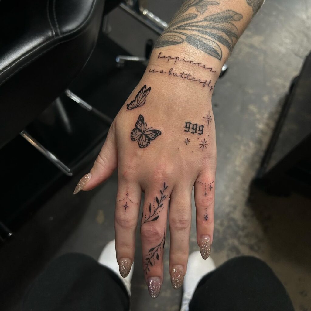 Matching Blue Rose Finger Tattoos Tattoo Design