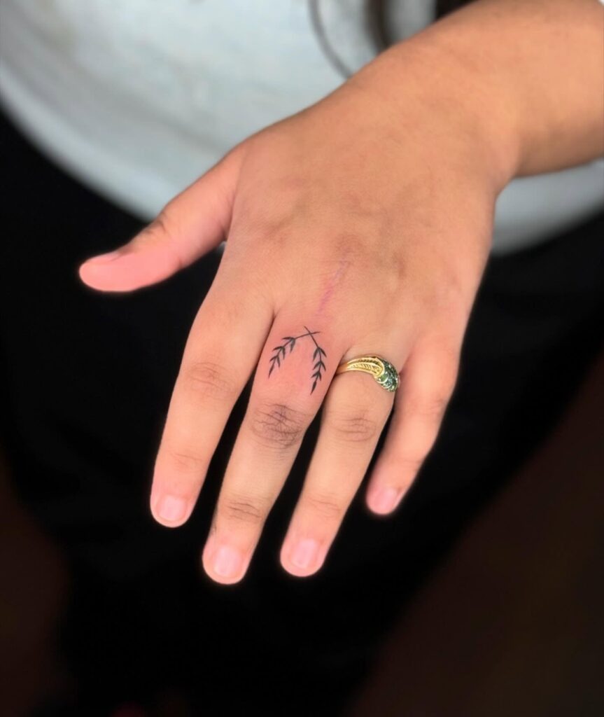 Matching Floral Finger Tattoos Tattoo Design