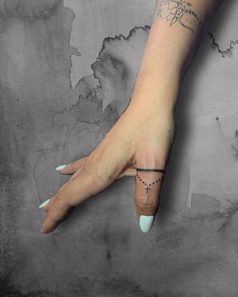 Minimalist Ornamental Finger Tattoo Tattoo Design