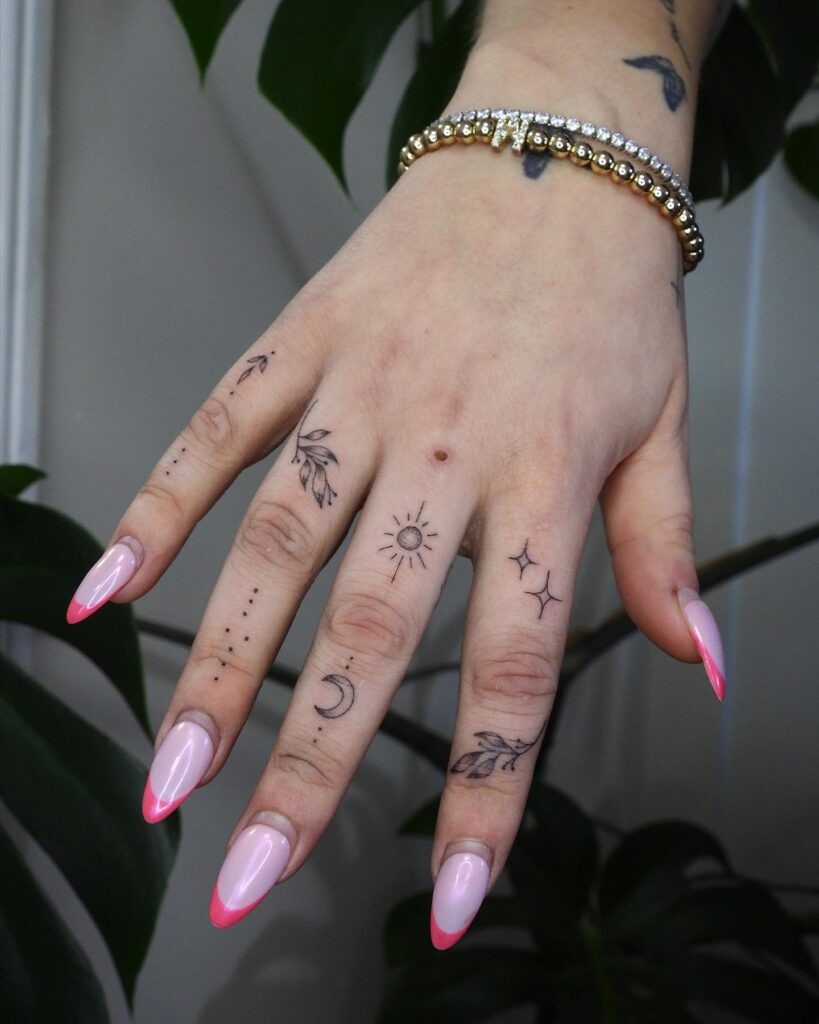Sparkling Star Finger Tattoo Tattoo Design
