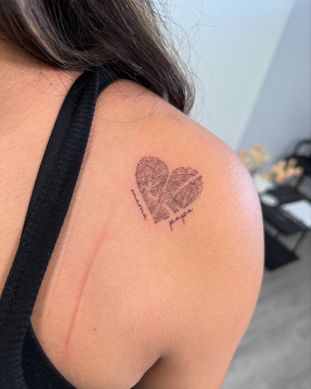 A unique fingerprint heart tattoo for connection Tattoo Design
