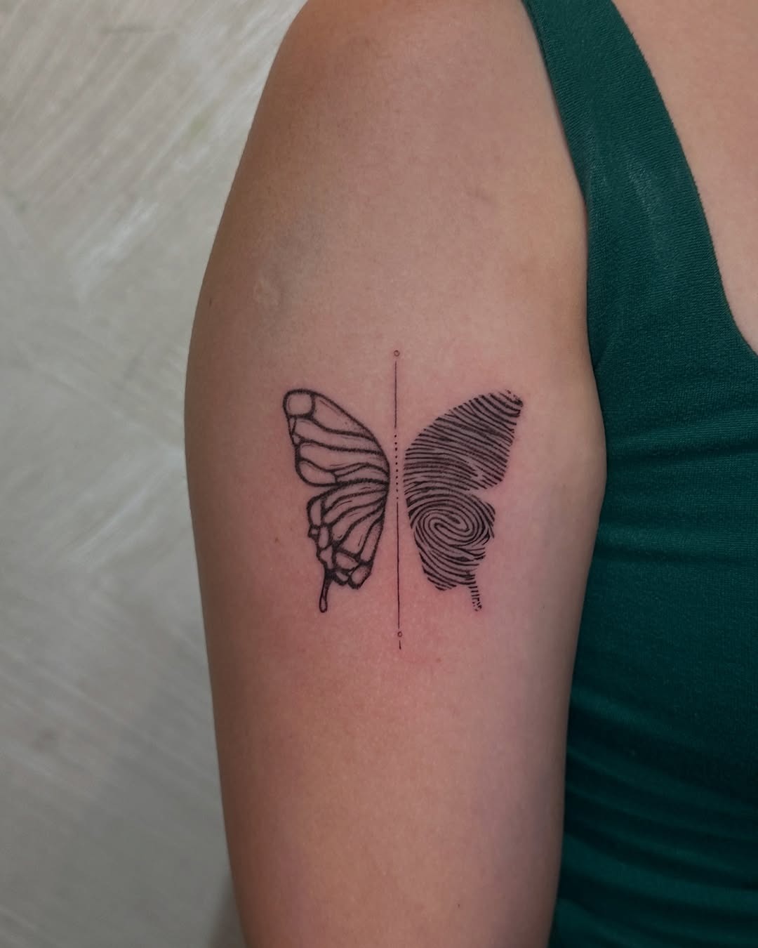 Unique Butterfly and Fingerprint Tattoo Design Tattoo Design