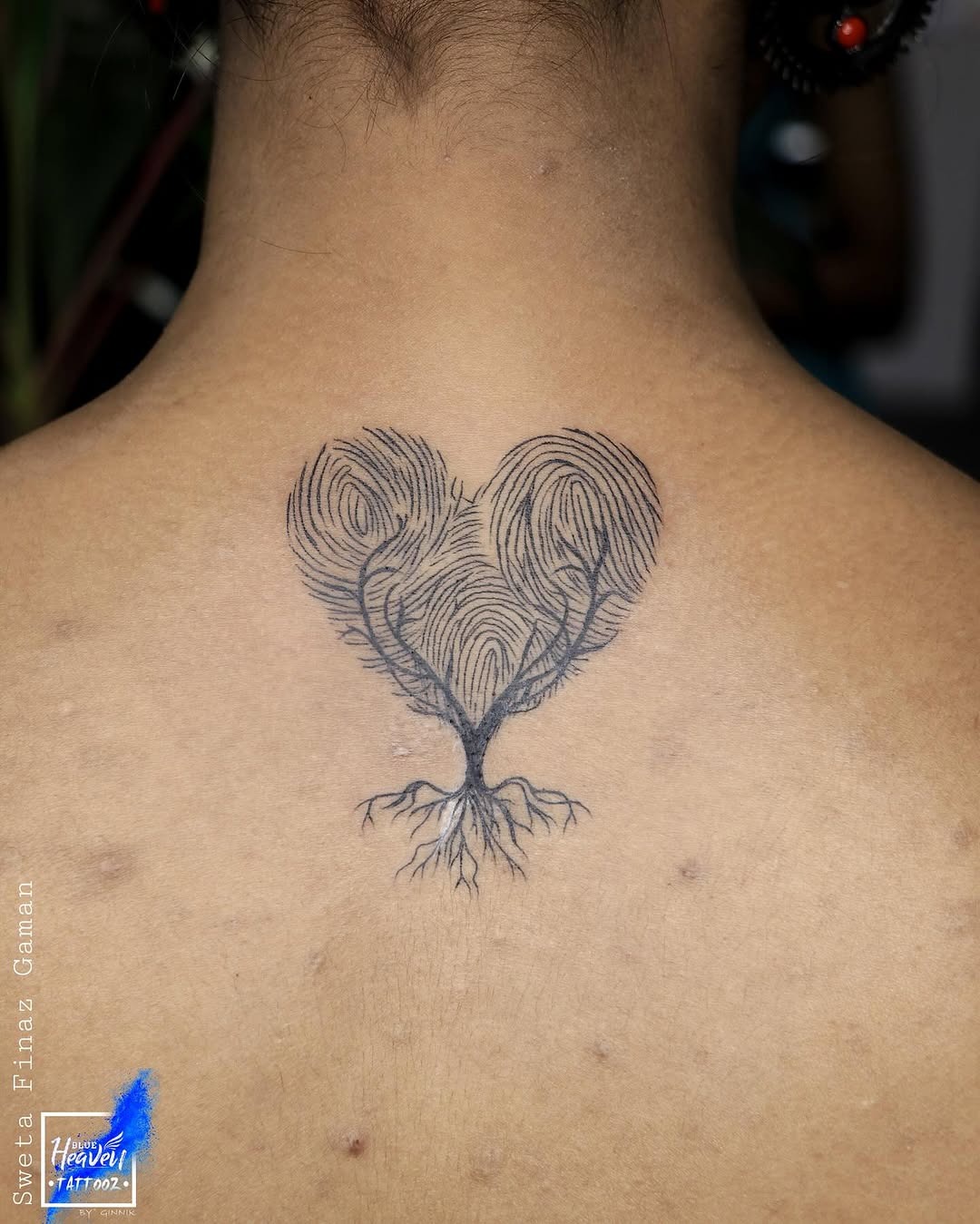 Unique Heart-Shaped Fingerprint Tattoo Design Tattoo Design
