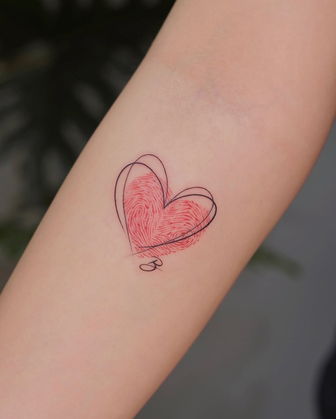 Unique Heart-Shaped Fingerprint Tattoo Design Tattoo Design