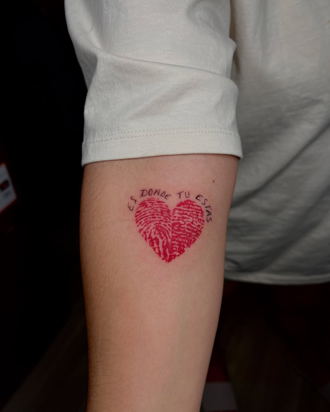 Unique heart-shaped fingerprint tattoo design Tattoo Design