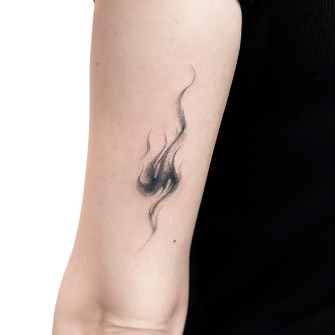 Fluid and Mysterious Fire Tattoo Design Tattoo Design