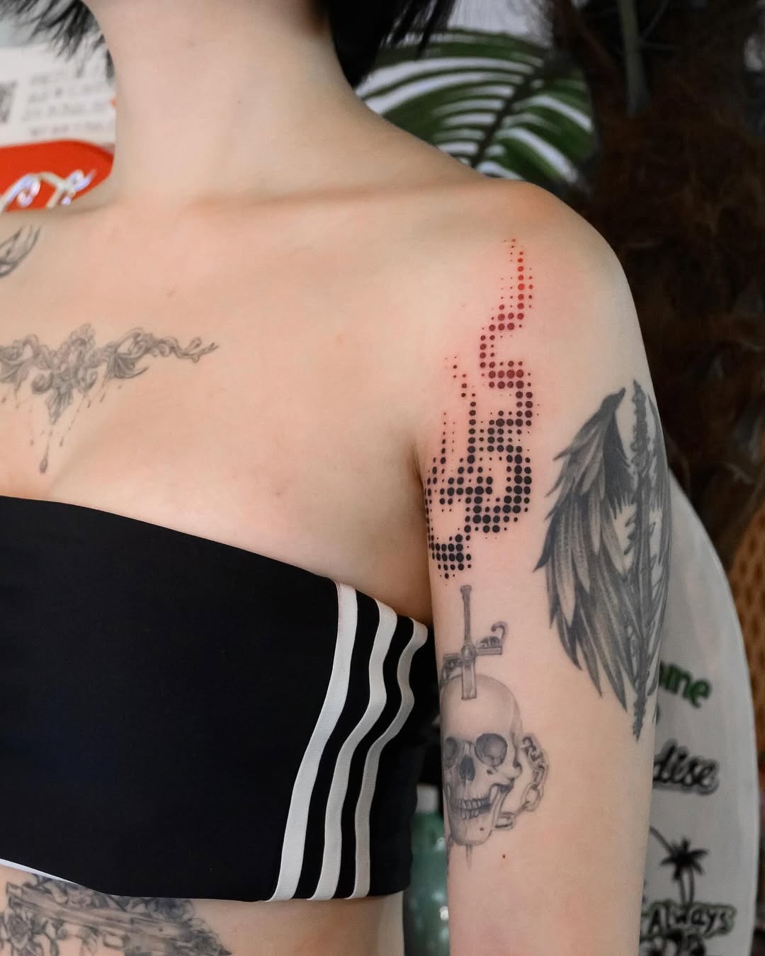 Intricate fire tattoo with modern flair Tattoo Design
