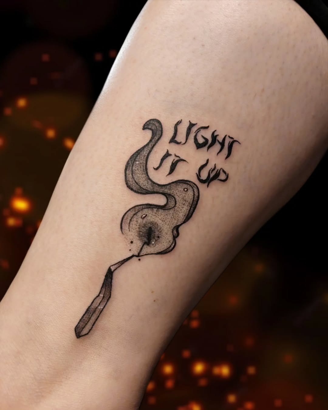 Intricate fire-themed tattoo with smoky vibe Tattoo Design