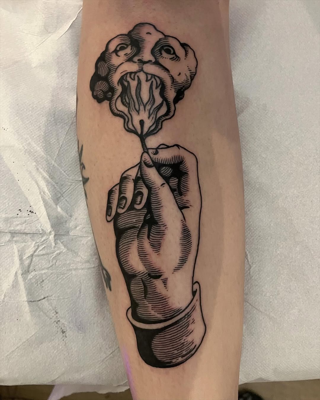 Striking Fire Tattoo Showcasing Bold Hand Design Tattoo Design