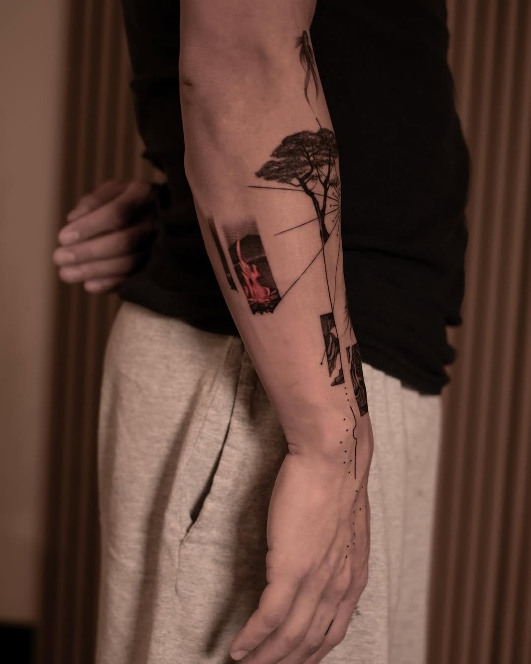 Stylish fire-themed tattoo showcasing nature’s beauty Tattoo Design