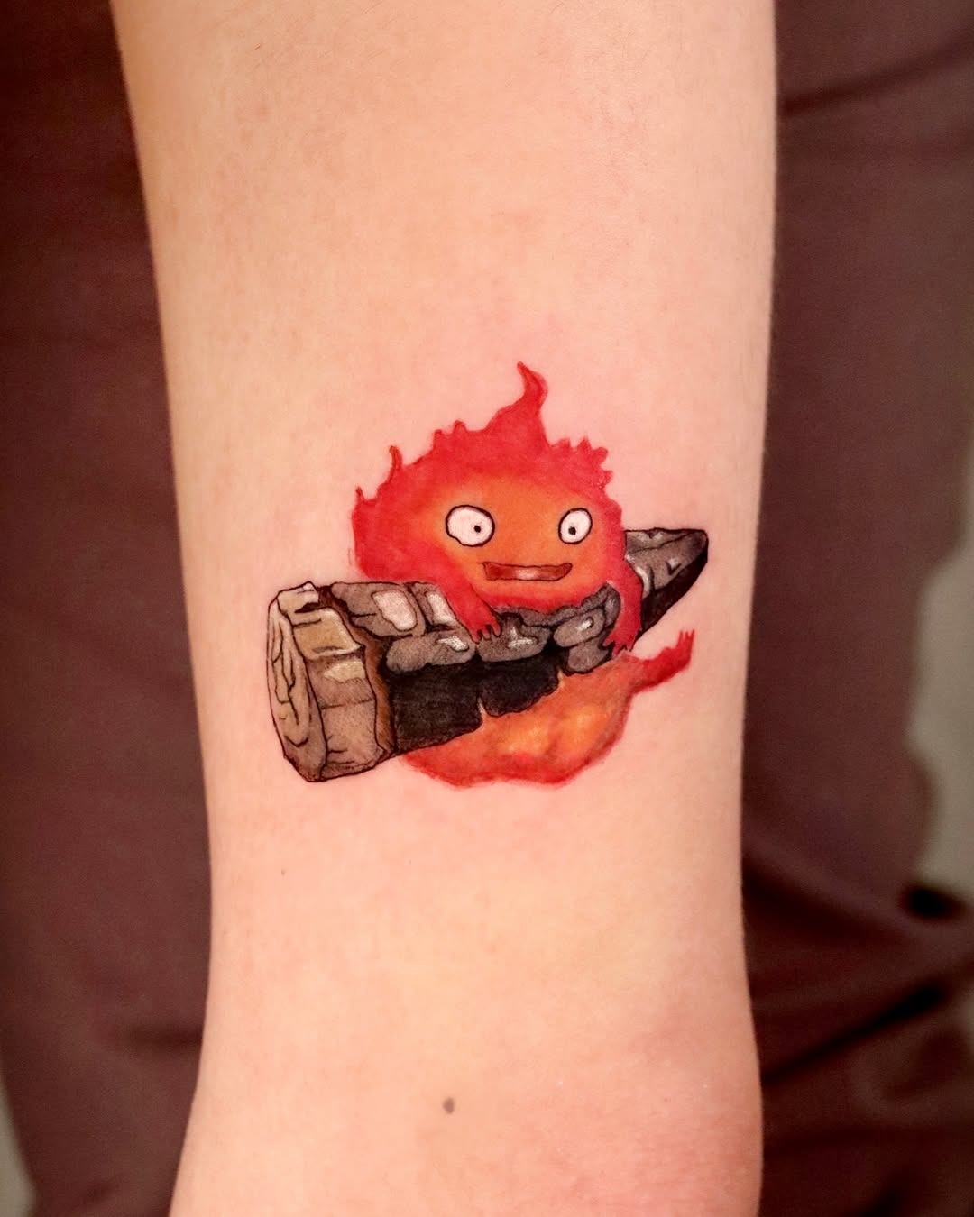 Whimsical fire tattoo with sushi vibes Tattoo Design