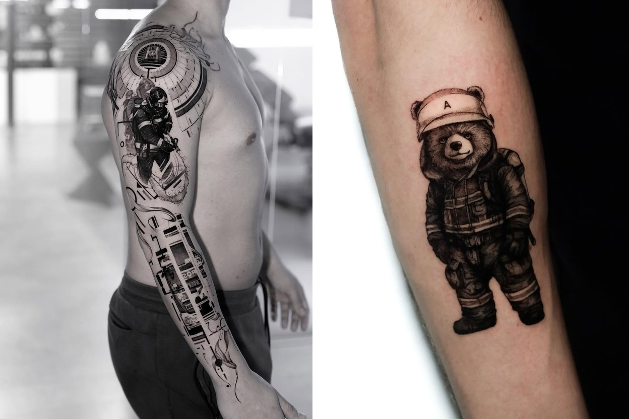 24+ Firefighter Tattoo Ideas That Make a Bold Artistic Statement Featured Lookbook Collage