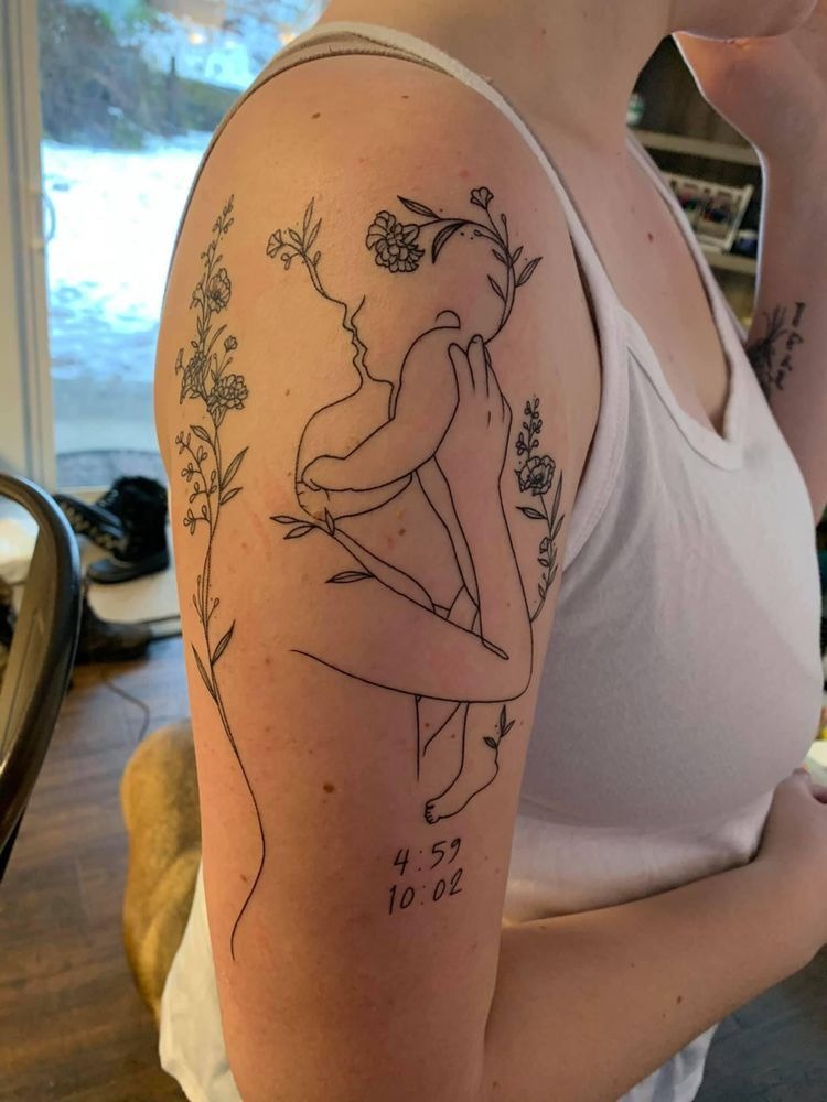 Heart-Wrapped Dagger Tattoo Design
