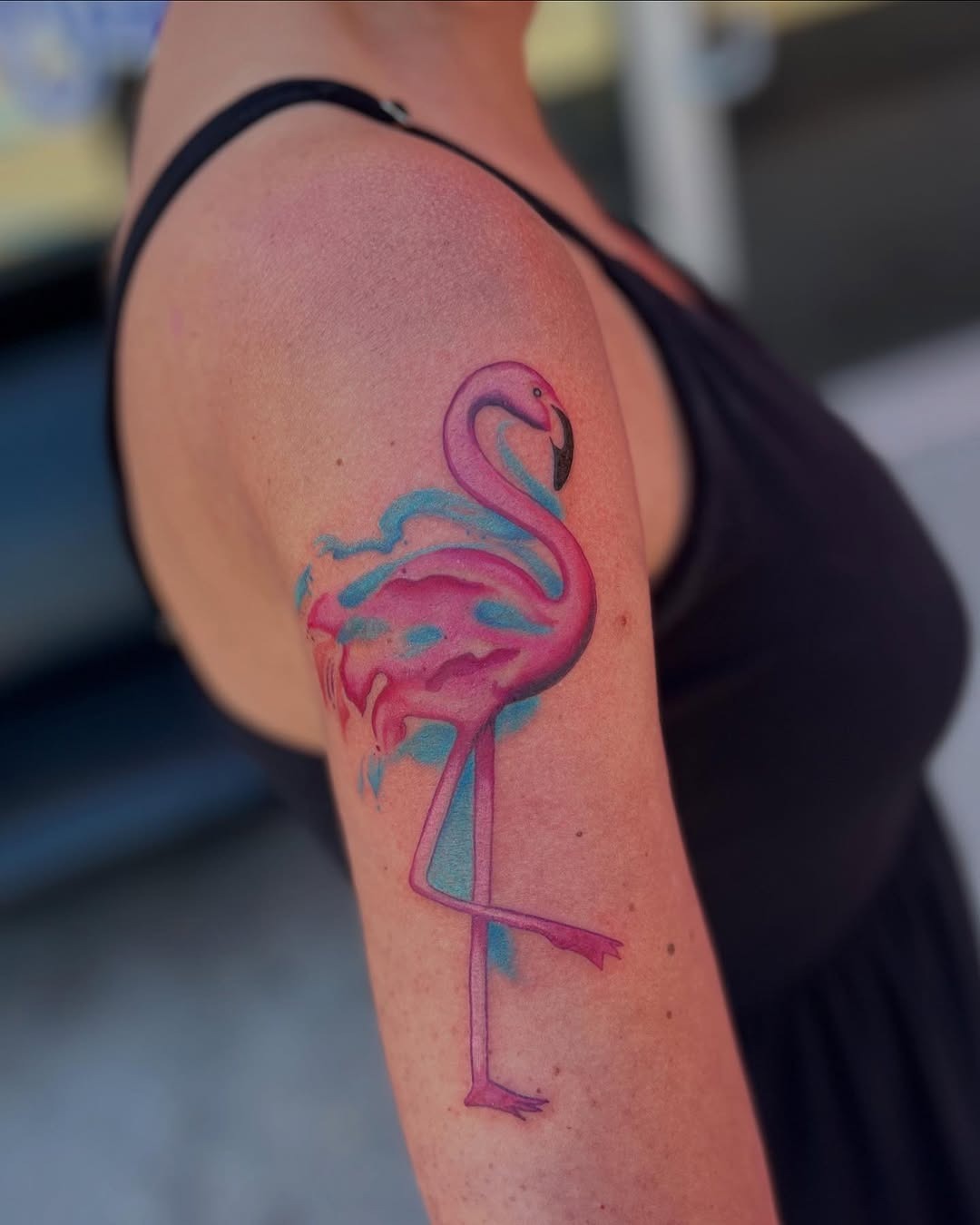 Colorful flamingo tattoo exudes vibrant charm Tattoo Design