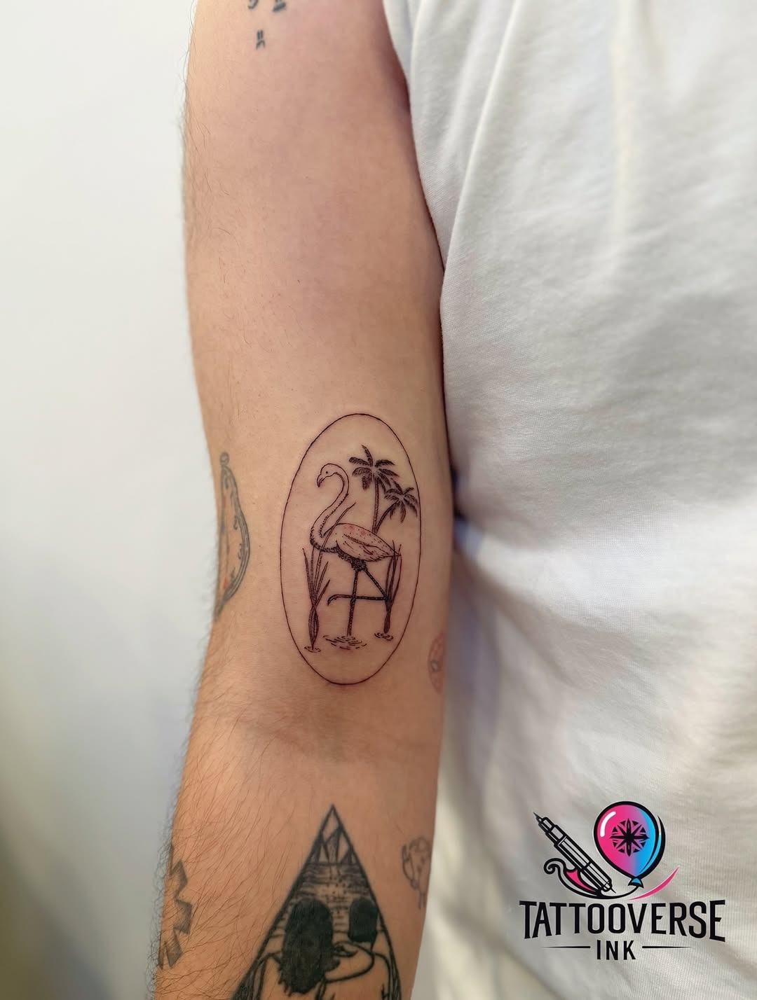 Stylish flamingo tattoo with tropical vibes Tattoo Design