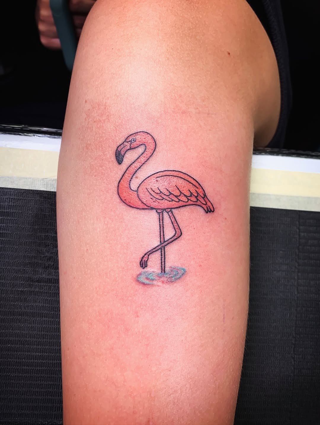 Stylish Flamingo Tattoo with Vibrant Colors Tattoo Design