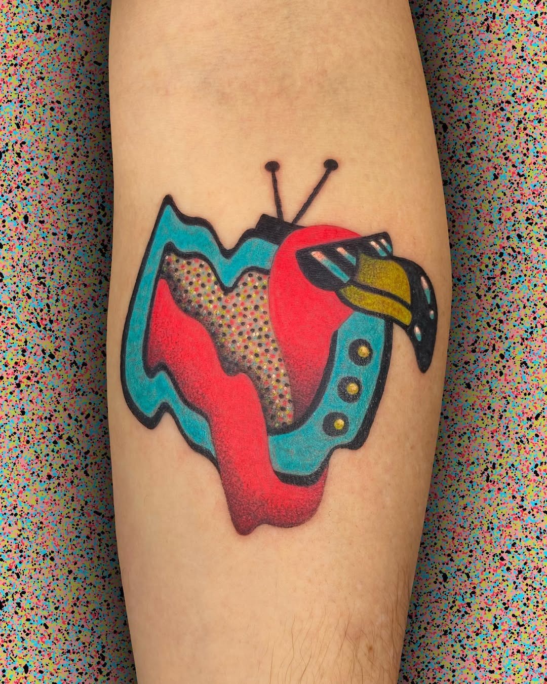Vivid Flamingo Tattoo with Unique Style Tattoo Design