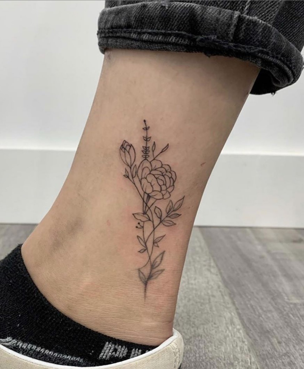 Minimalist Peony Tattoo Tattoo Design