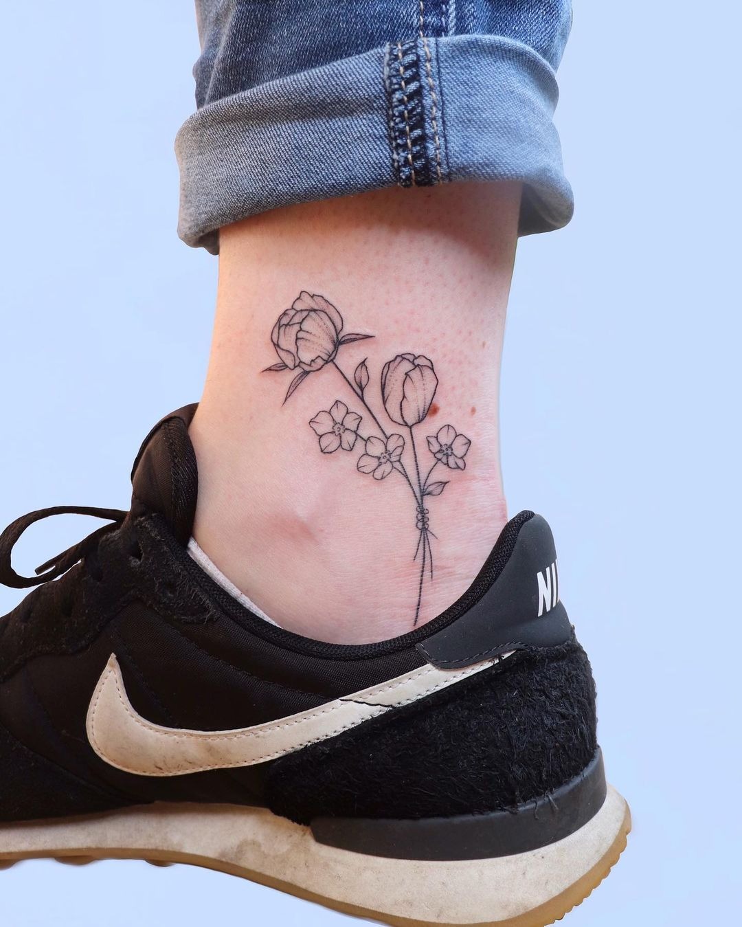 Tiny Blue Flower Tattoo Tattoo Design