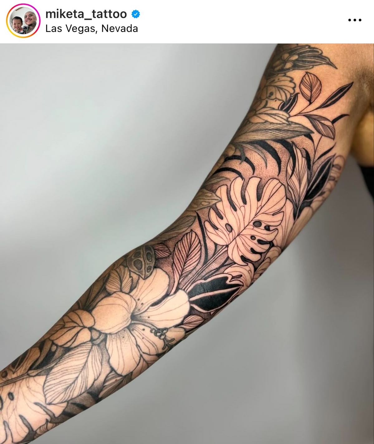 Dark Peony + Abstract Black Shadow Sleeve Tattoo Design
