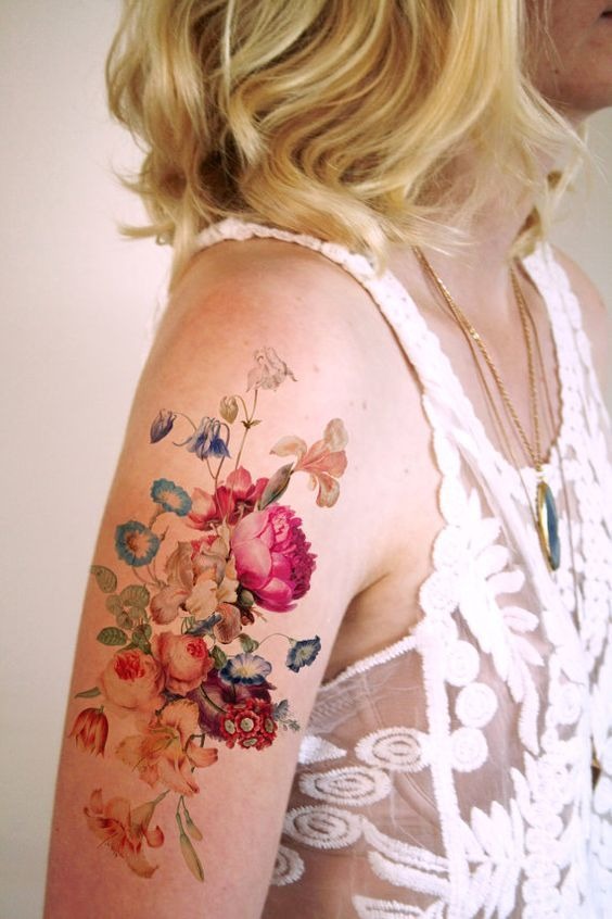 An Unusual Bouquet Flower Tattoos Tattoo Design