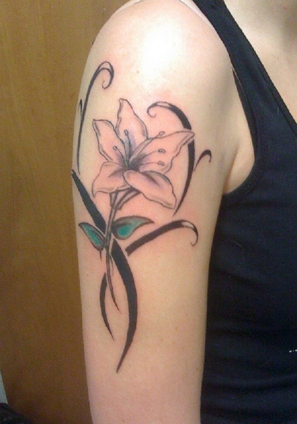 Just One Lily Flower Tattoo Tattoo Design