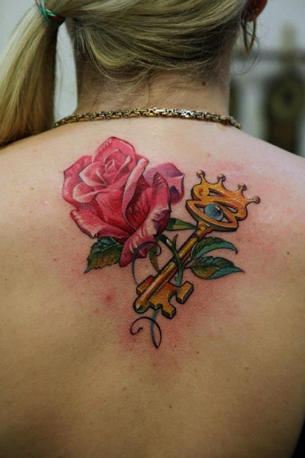 Key & Flower Flower Tattoos Tattoo Design