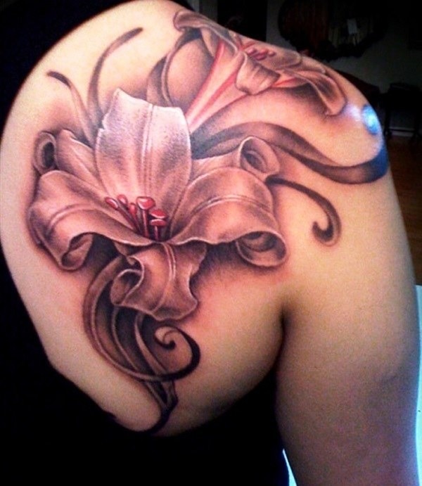 Lilies on My Back Tattoo Design