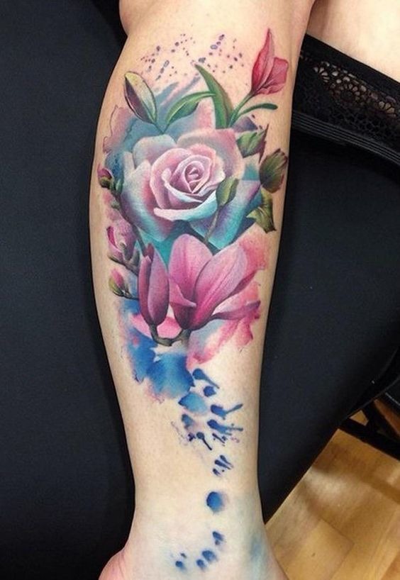 Painting of Old Floral Tattoo Tattoo Design