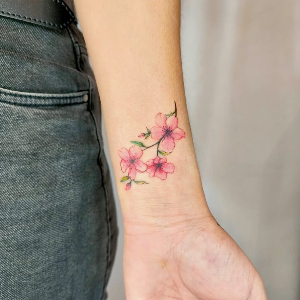 Cherry Blossom Wrist Tattoo Tattoo Design
