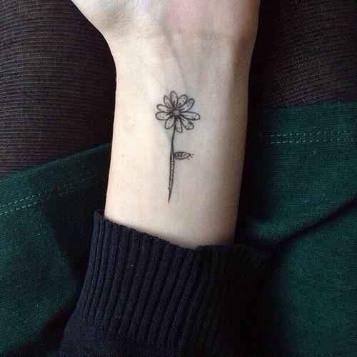 Minimal Daisy Wrist Tattoo Tattoo Design