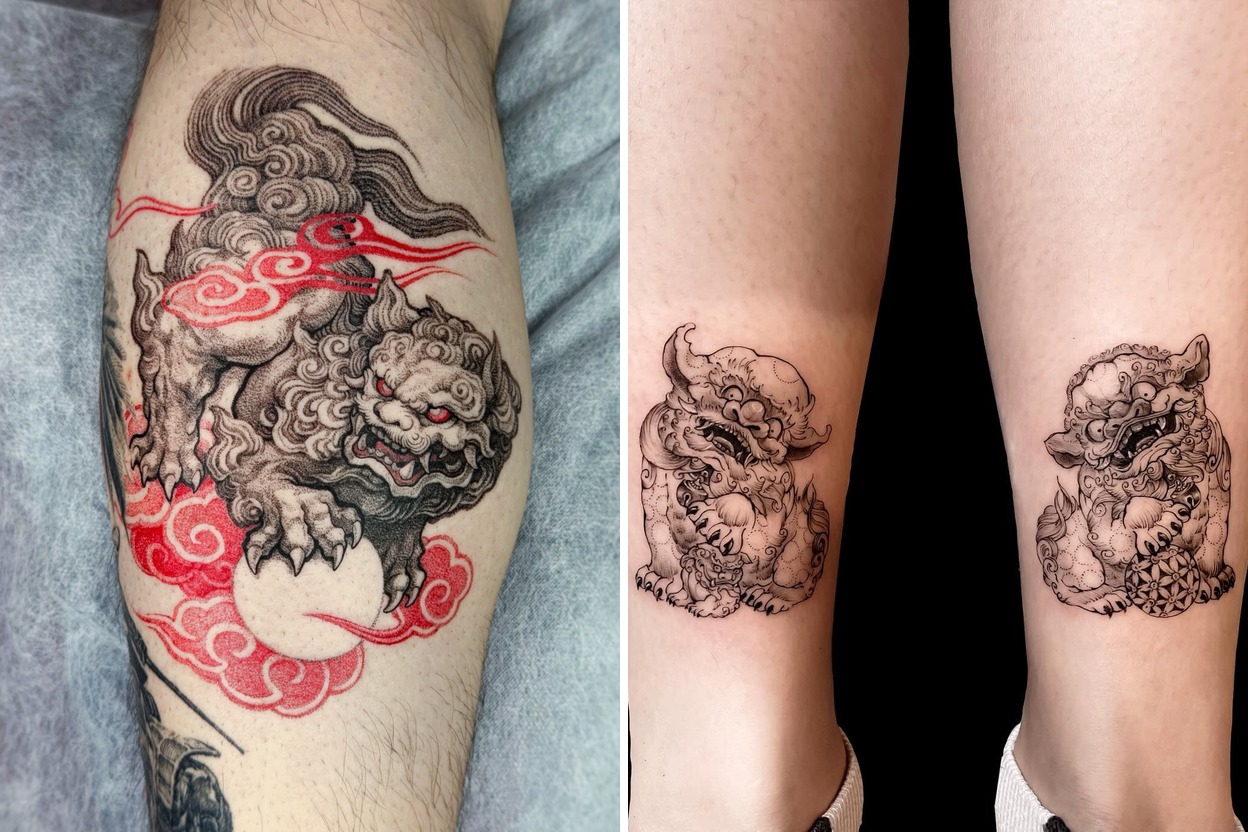 14+ Foo Dog Tattoo Ideas For Unique Personal Expression Featured Lookbook Collage