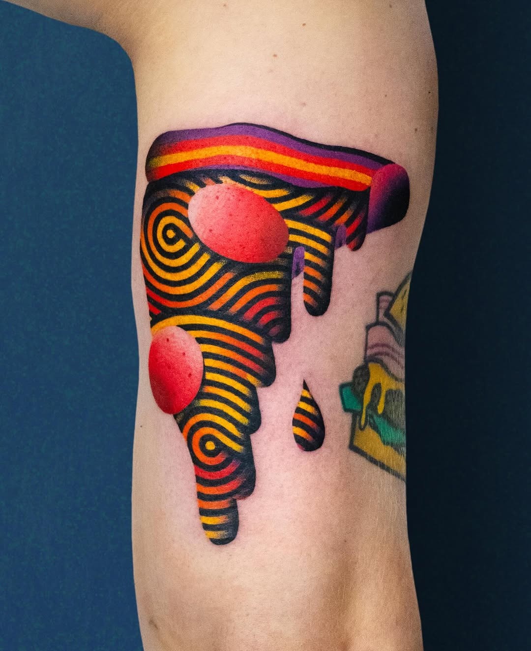 Colorful slice tattoo oozing with flavor Tattoo Design