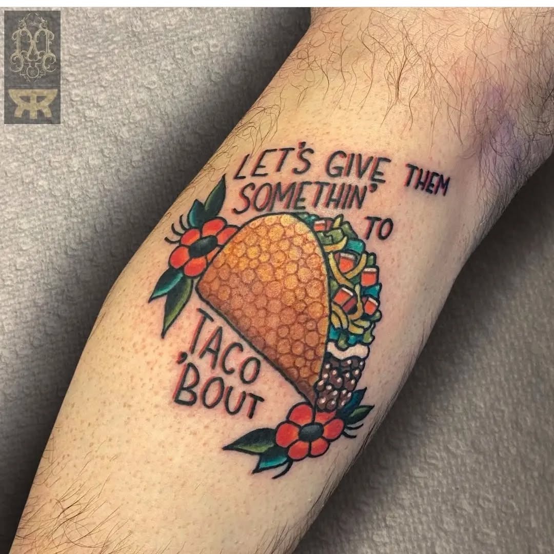 Creative Taco-Inspired Body Art for Food Lovers Tattoo Design