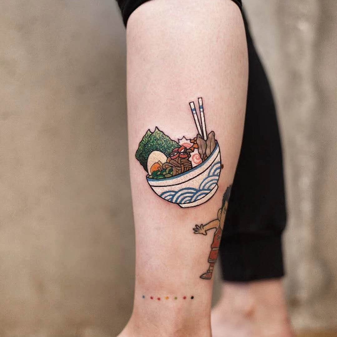 Delicious bowl of ramen tattoo art Tattoo Design
