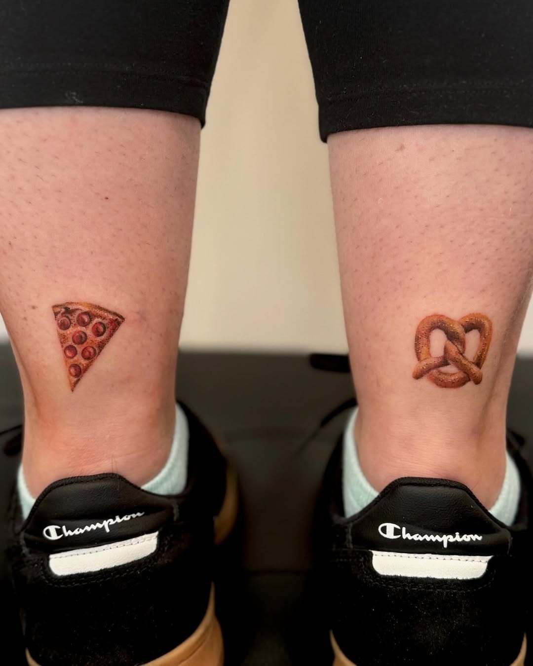 Delicious tattoos of pizza and pretzel delight Tattoo Design