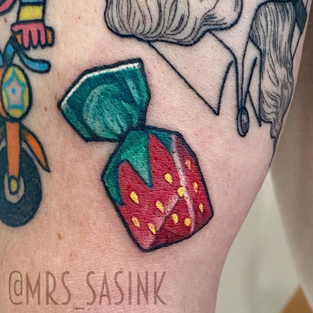 Deliciously vibrant strawberry jam tattoo inspiration Tattoo Design