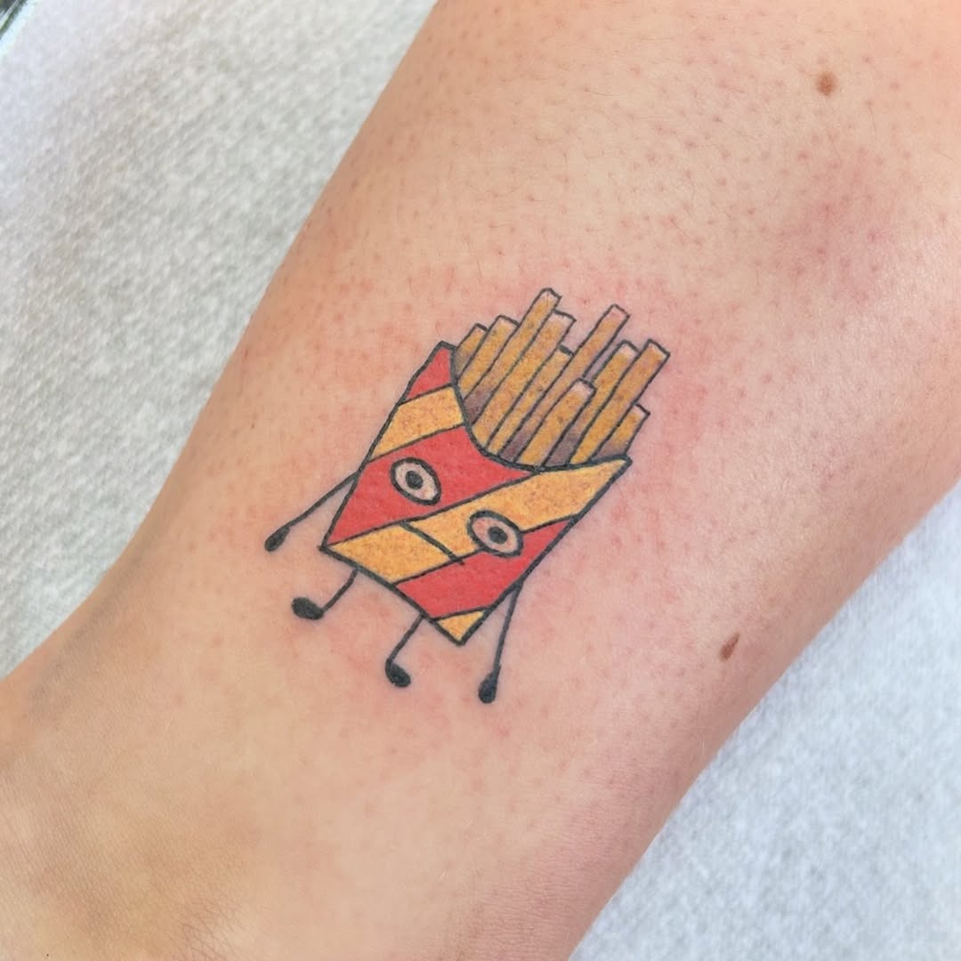 Playful French fries tattoo design to inspire Tattoo Design