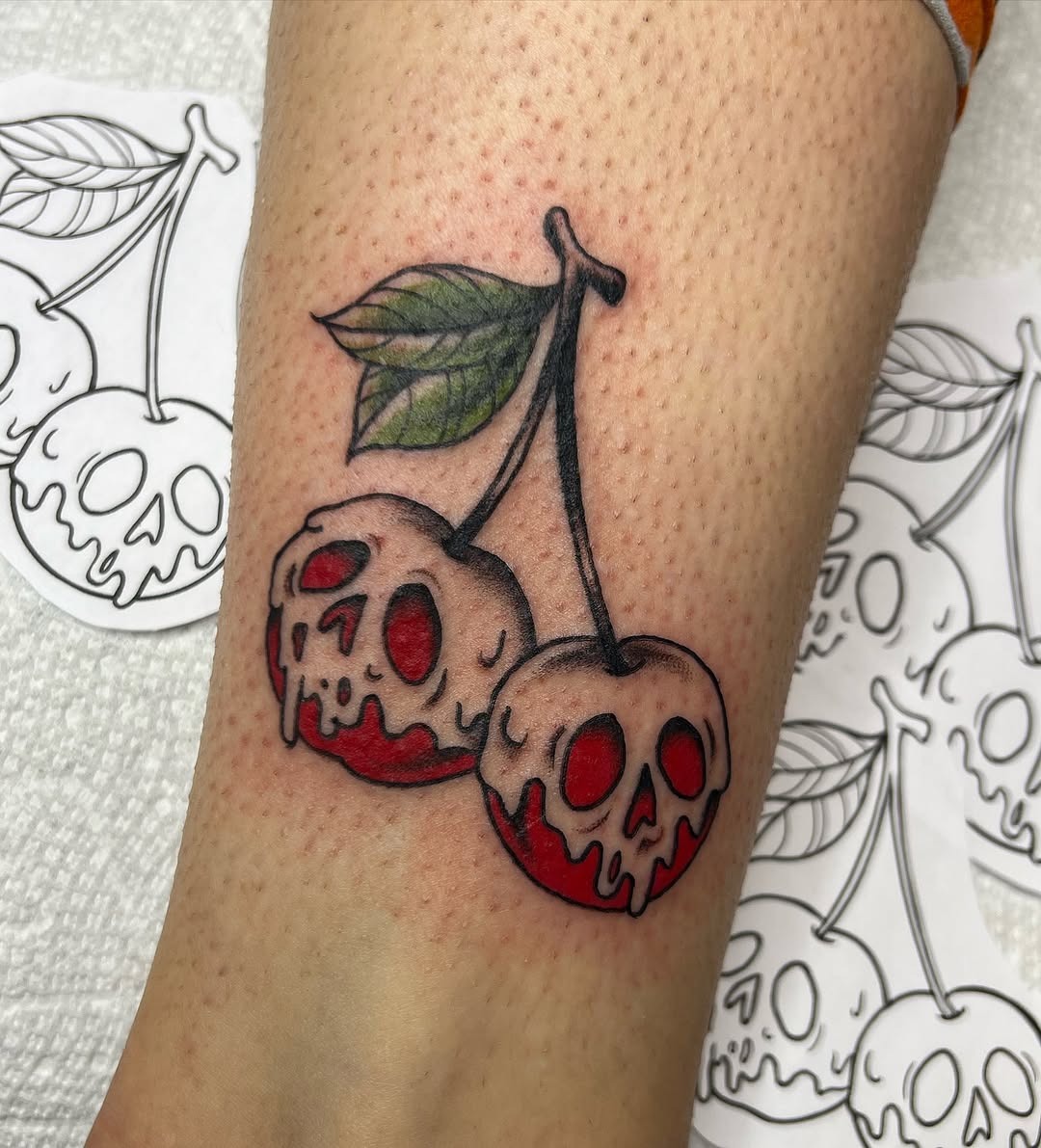 Unique Cherries with a Spooky Twist Tattoo Tattoo Design