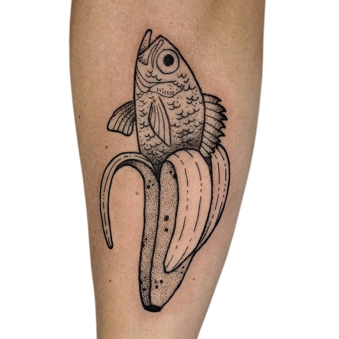 Unique fish and banana tattoo design ideas Tattoo Design