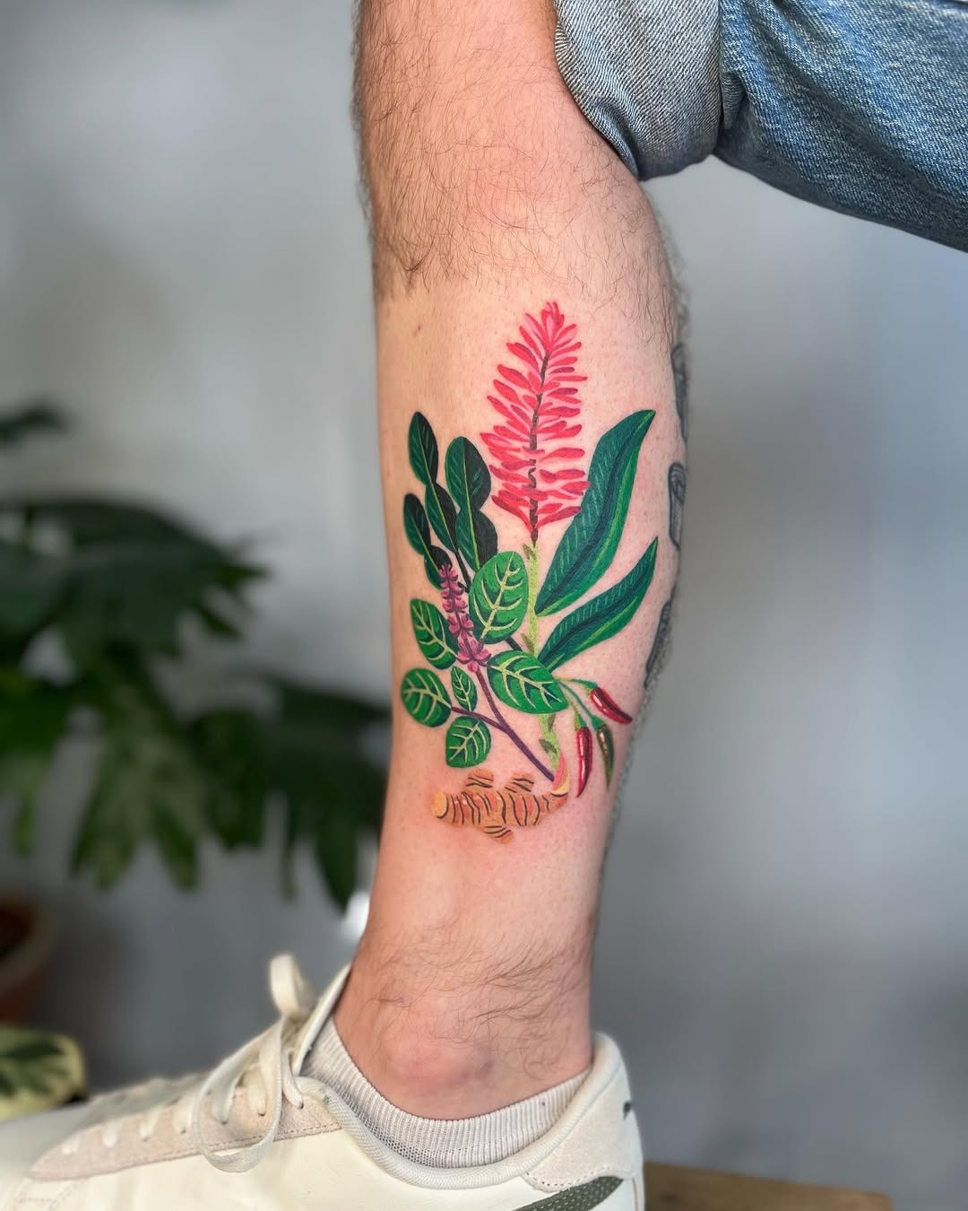 Vibrant tropical plant tattoos for food lovers Tattoo Design